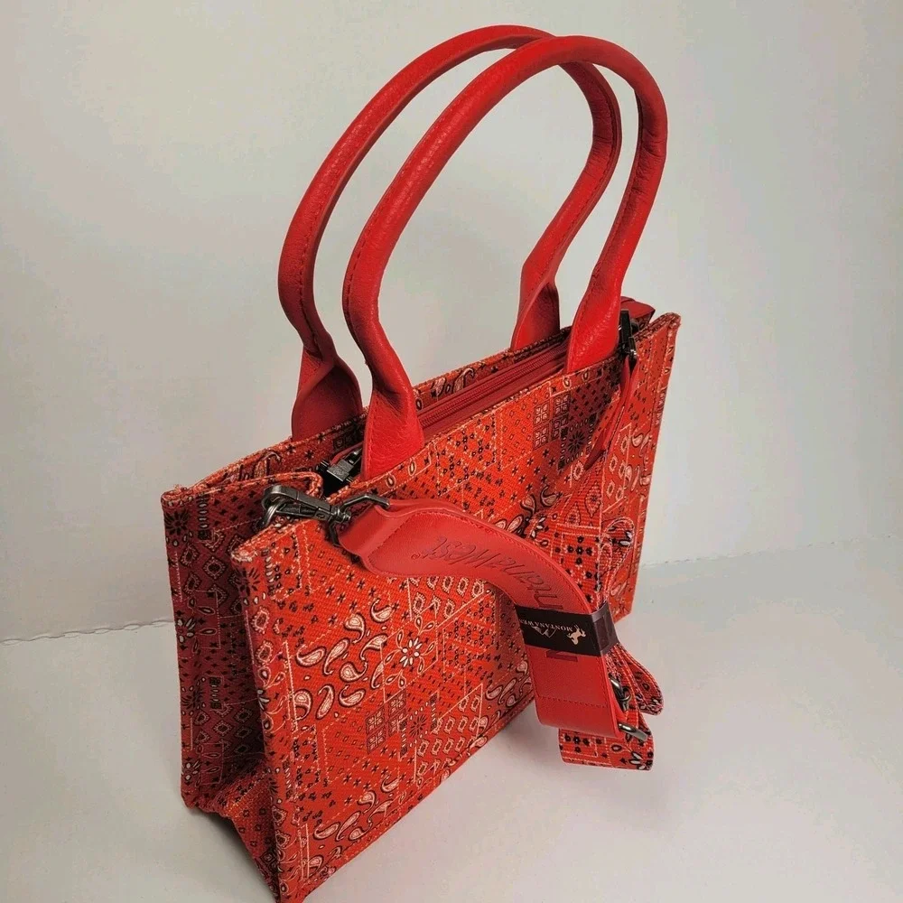 Montana West Red Bandana‎ Paisley Crossbody Tote Guitar Strap NWOT